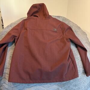 The North Face Men's WindWall Hooded Jacket Softshell Fleece Lined Maroon XXL